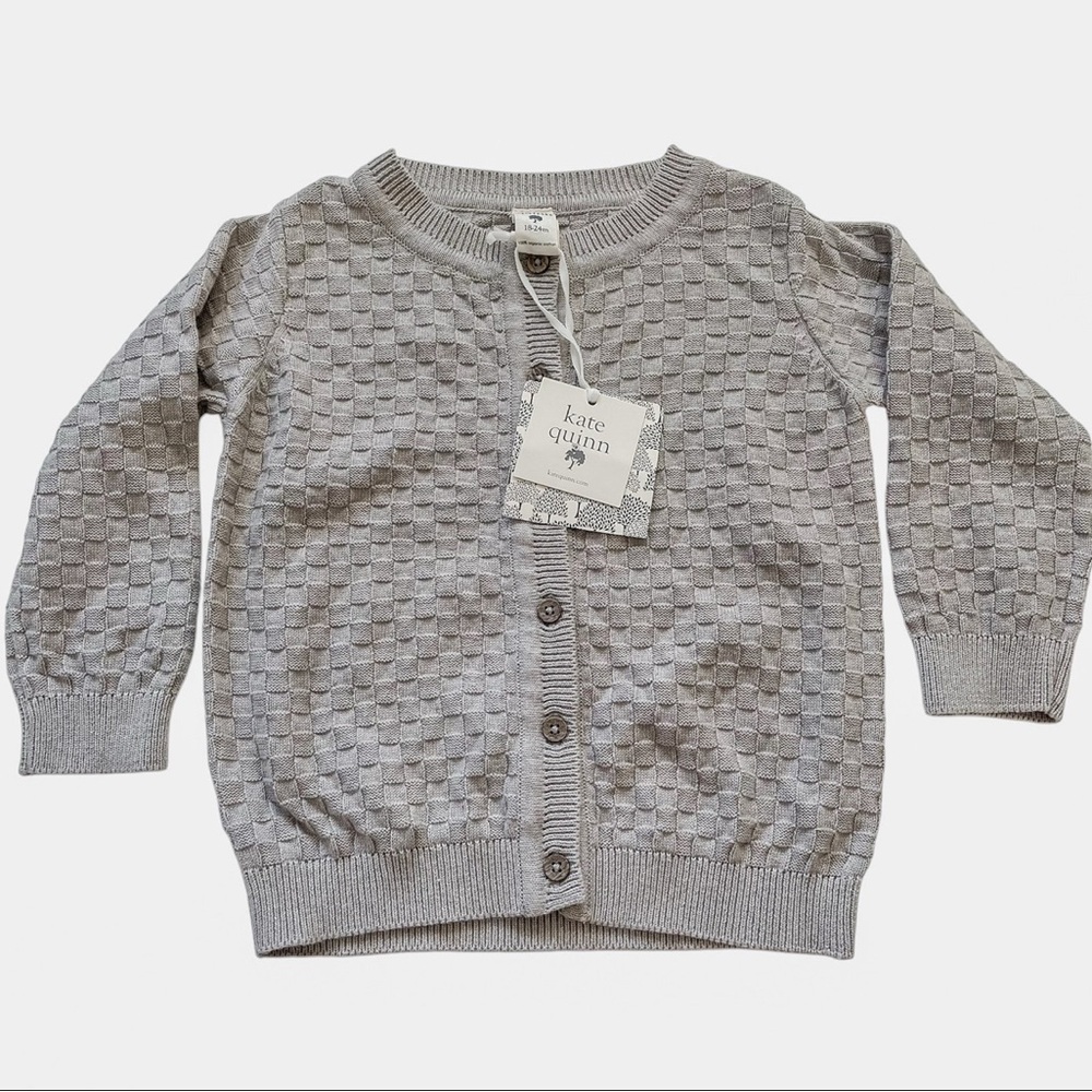 NWT-Kate Quinn textured gray cardigan 18-24m